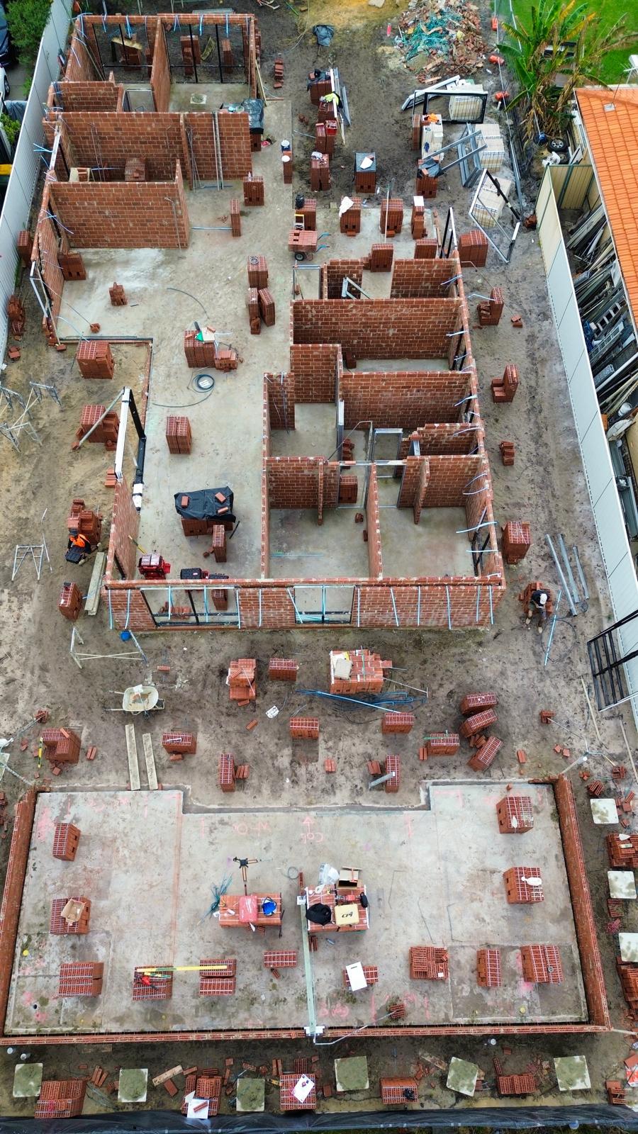 Top-down aerial of the Rhonda Ave Willetton home internal brick layout